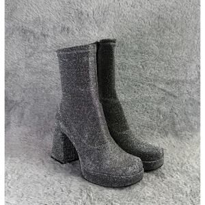 Abound Glitter Ankle Boots in Silver